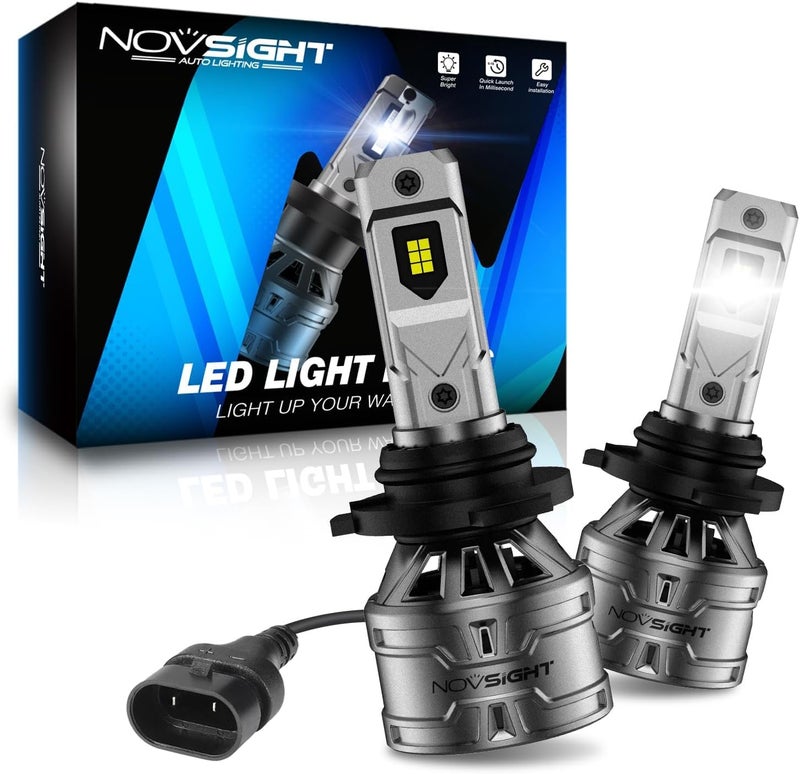 NOVSIGHT مصابيح ضباب H10 - 6500K أبيض 60W 13000LM ساطع 9145 9140 9045 9040 مصابيح ضباب، سهلة التركيب، استبدال مصابيح ضباب سريعة التبريد، IP68 مقاومة للماء، عبوة من 2 - Image 1